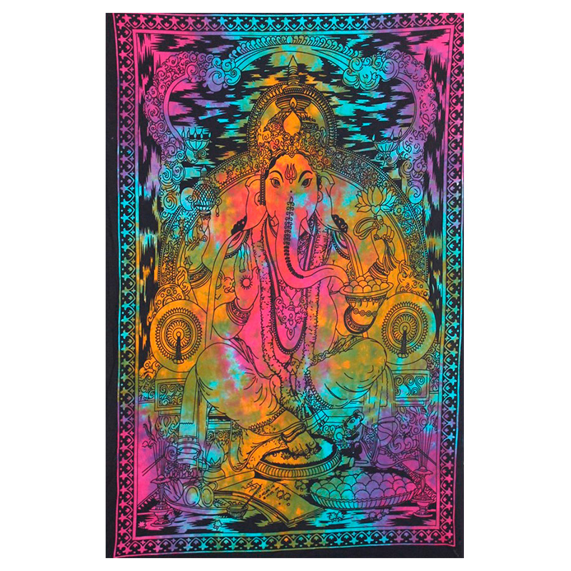 India Arts - Tie Dye Ganesh Tapestry 54x84